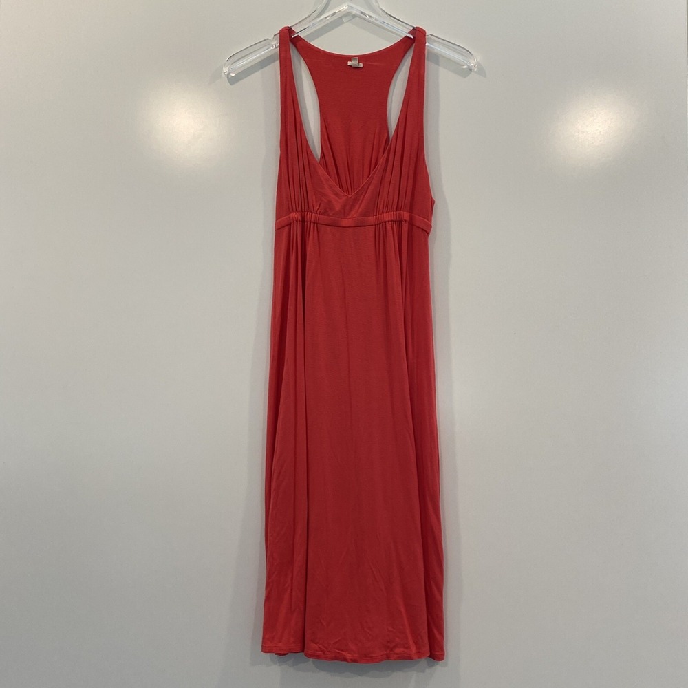 J.Crew Womens‎ Coral Red Racerback Empire Waist Knit Midi Dress 84664 Medium